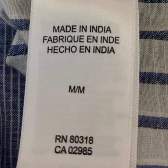 Lucky Brand Women's Blue White Striped Colorblock Button Down Shirt Top Size M - Picture 4 of 4